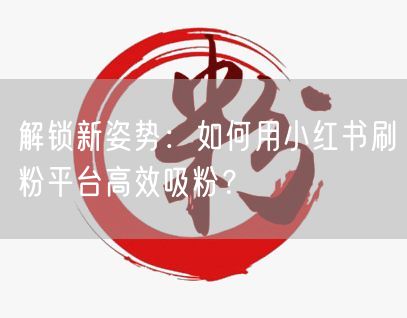 解锁新姿势：如何用小红书刷粉平台高效吸粉？